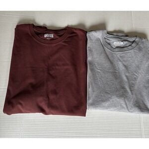 Duluth trading longtail T-shirt men's, burgundy and gray, size large, Lot Of 2